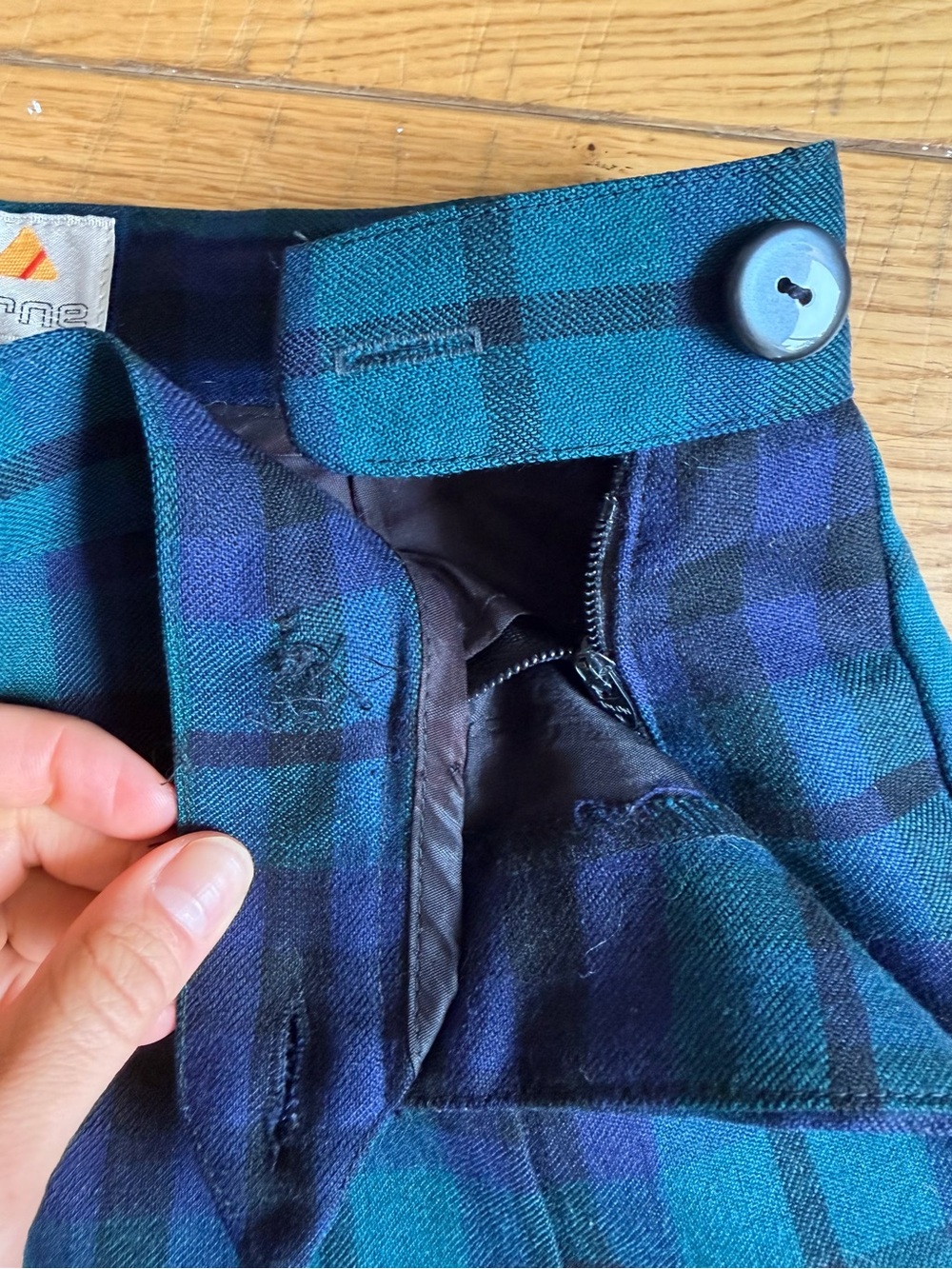 Vintage Liz Claiborne Plaid Pants - Green/Blue - Picture 3 of 3